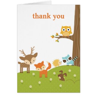 Cute Woodland Animal Thank You Cards