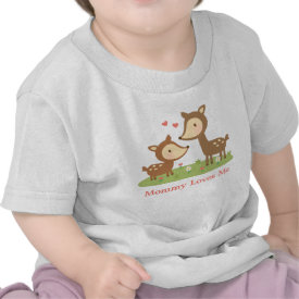 Cute Woodland Deer Mother and Child For Babies Tshirt