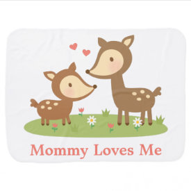 Cute Woodland Deer Mother and Child For Babies Baby Blankets