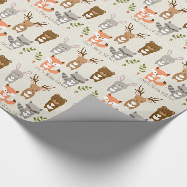 Cute Woodland Forest Animal Wrapping Paper 4/4