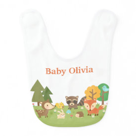 Cute Woodland Forest Animals For Babies Baby Bibs