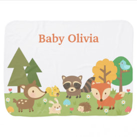 Cute Woodland Forest Animals For Babies Swaddle Blanket