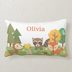 Cute Woodland Forest Animals Kids Room Decor Throw Pillows