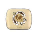 Cute World Map Turtle On A Candy Tin at Zazzle