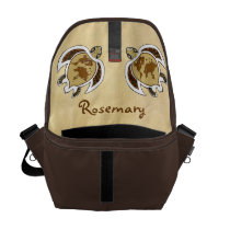 Cute World Map Turtle On Messenger Bag Interior at Zazzle