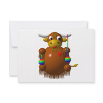 Cute yak with yo-yos personalized announcements