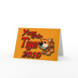 Cute Year of the Tiger 2010 Cartoon Art Greeting Cards