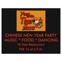 Cute Year of the Tiger 2010 Cartoon Art flyers