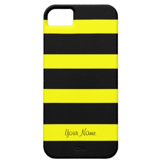 Cute Yellow and Black Stripes Add Your Name