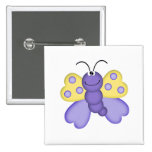 cute yellow and purple happy butterfly cartoon pin