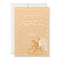 CUTE Yellow Bicycle Couple Wedding Invitation