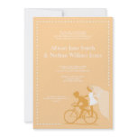 CUTE Yellow Bicycle Couple Wedding Invitation