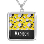 Cute Yellow & Black Bee Pendant