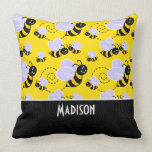 Cute Yellow & Black Bee Pillows