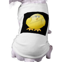 Cute Yellow Chick. Little Bird on Black. Pet Tee