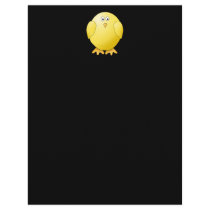Cute Yellow Chick. Little Bird on Black. Custom Letterhead
