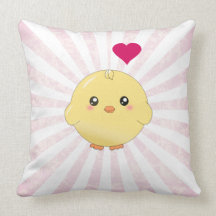 Cute yellow chick throw pillows