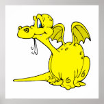 Cute Yellow Dragon Baby posters