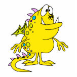 cute yellow dragon monster creature acrylic cut out