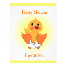 Cute Yellow Duck Baby Shower Invite