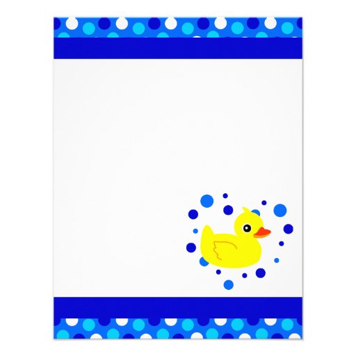 Cute Yellow  Ducky Blue Flat Thank You Note Cards Personalized Invitation