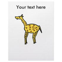Cute yellow giraffe letterhead template