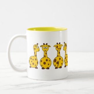 Cute Yellow Giraffe Pattern Mug zazzle_mug