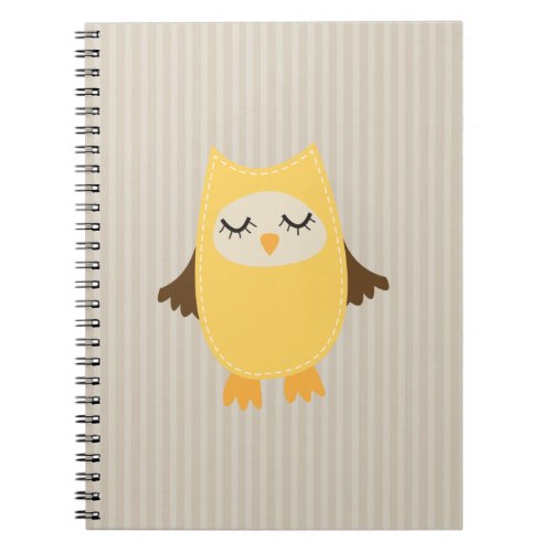 Cute Yellow Owl Spiral Note Book