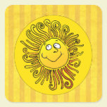 Cute Yellow Sun and Stripes stickers