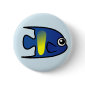Cute Yellowbar Angelfish Round Button