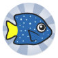 Cute Yellowtail Damselfish Round Sticker