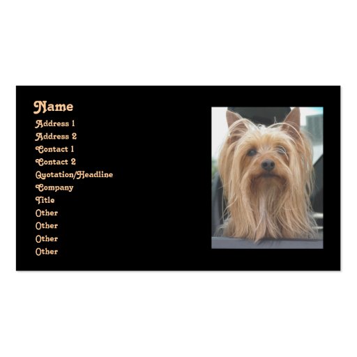 Cute Yorkie Business Card (front side)