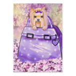Cute Yorkie with Lavener flowers Business Card Templates