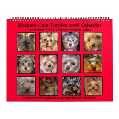 CUTE YORKIES 2008 CALENDAR (RED COVER) by CuteYorkies