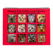 CUTE YORKIES 2008 CALENDAR (RED COVER) by CuteYorkies CUTE YORKIES 2008 CALENDAR (RED COVER)