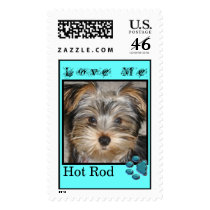 CUTE YORKIES ( MY NAME IS HOT ROD) LOVE STAMP stamps