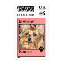 CUTE YORKIES ( MY NAME IS ROMEO) LOVE STAMP stamps
