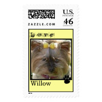 CUTE YORKIES ( MY NAME IS WILLOW) LOVE STAMP