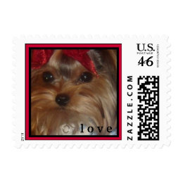 CUTE YORKIES (MY NAME IS ZOE PETITE) LOVE STAMP stamp