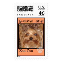 CUTE YORKIES ( MY NAME IS ZSA ZSA) LOVE ME STAMP stamps