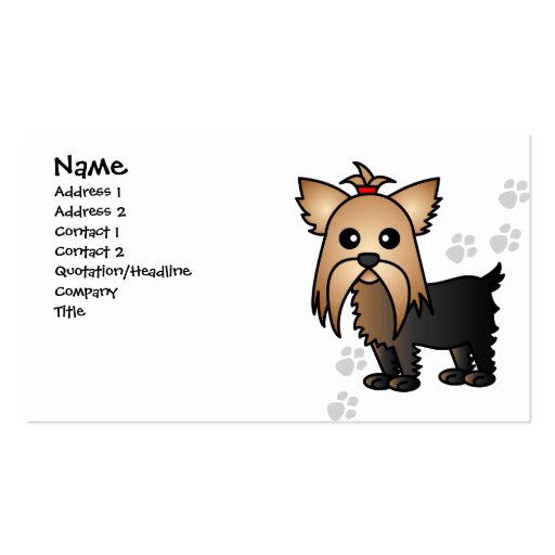 Cute Yorkshire Terrier Dog Business Card