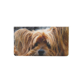 Cute Yorkshire Terrior Dog Checkbook Covers Checkbook Cover