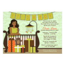 Cute Young Mom in Nursery Baby Shower Invite