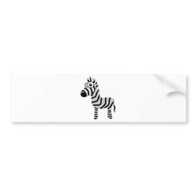 Cute zebra bumper stickers