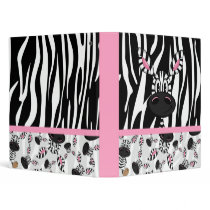 Cute Zebra Pattern Avery Binder