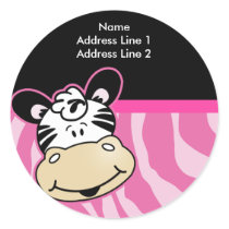 Cute Zebra Pink Stripe Address Label envelope seal stickers by allpetscherished Cute Zebra Pink Stripe Address Label envelope seal stickers