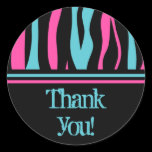 Cute zebra print punk in hot pink, black, and blue stickers