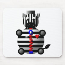 Cute zebra with a zipper mouse pad