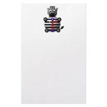 Cute zebra with a zipper stationery design