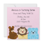 Cute Zoo Animal Birthday Invitation